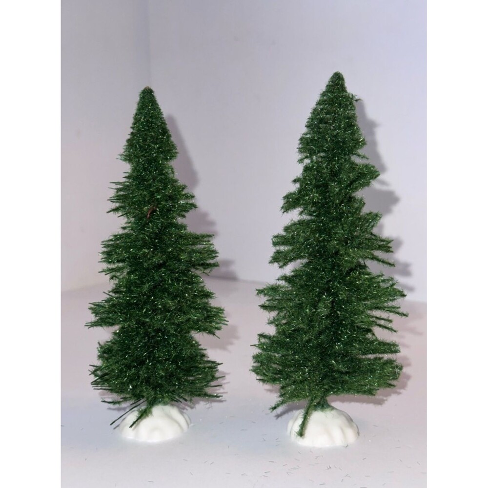 6” Green Brush Trees set of 2- Holiday Home Decor